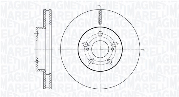 MAGNETI MARELLI Bremseskive 361302040763 255mm 25mm for LEXUS