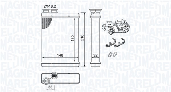 MAGNETI MARELLI Varmeelement, kabinevarme 350218515000 for CITROËN/PEUGEOT