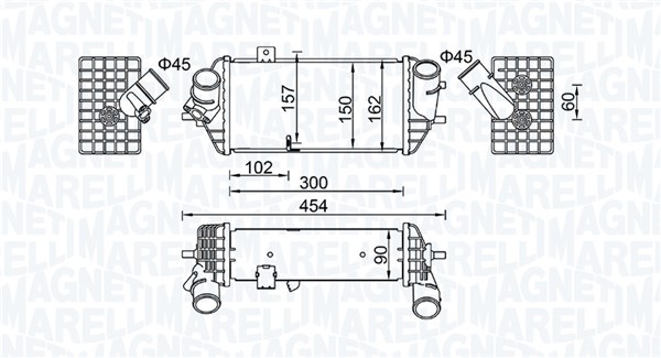 MAGNETI MARELLI Ladeluftkøler 351319205690 for KIA