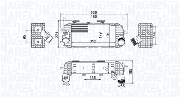 MAGNETI MARELLI Ladeluftkøler 351319205760 for KIA