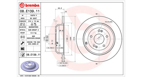 MAGNETI MARELLI Bremseskive 360406173601 fuld 314mm 13mm for GENESIS KIA