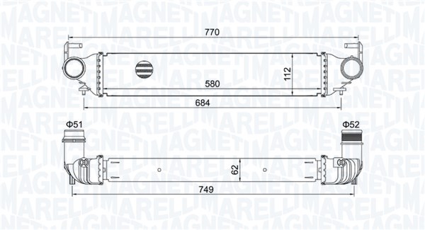 MAGNETI MARELLI Ladeluftkøler 351319205620 for JEEP ALFAROME/FIAT/LANCI