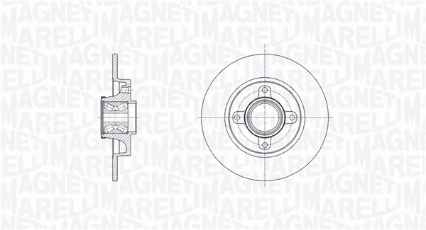 MAGNETI MARELLI Bremseskive 361302040818 249mm 9mm for DS PEUGEOT