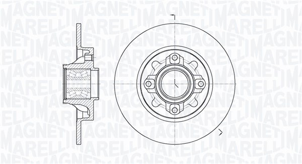 MAGNETI MARELLI Bremseskive 361302040822 249mm 9mm for DS