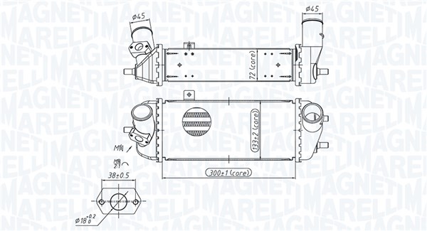 MAGNETI MARELLI Ladeluftkøler 351319205700 for KIA