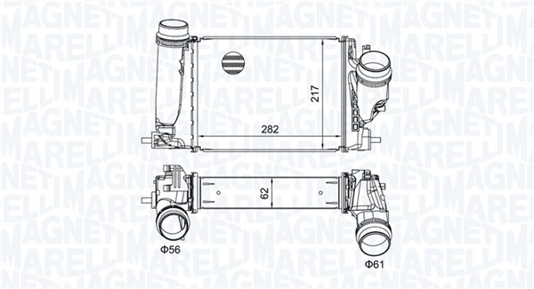 MAGNETI MARELLI Ladeluftkøler 351319205830 for NISSAN