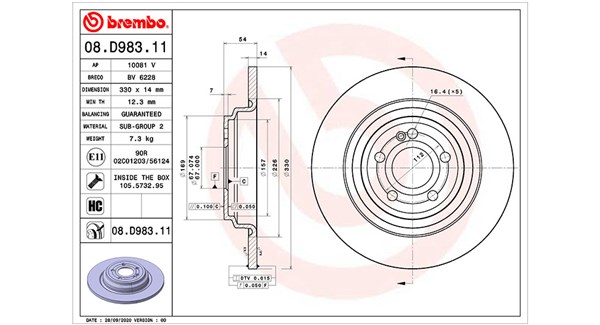MAGNETI MARELLI Bremseskive 360406172201 fuld 330mm 14mm for MERCEDES-BENZ