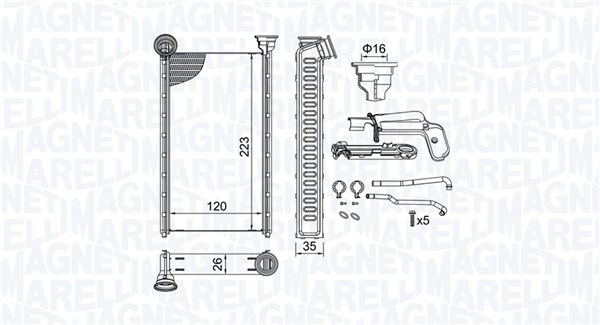 MAGNETI MARELLI Varmeelement, kabinevarme 350218505000 for CITROËN/PEUGEOT TOYOTA