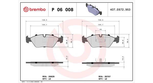 MAGNETI MARELLI Bremseklodser 363700406008 for FERRARI MASERATI BMW PORSCHE