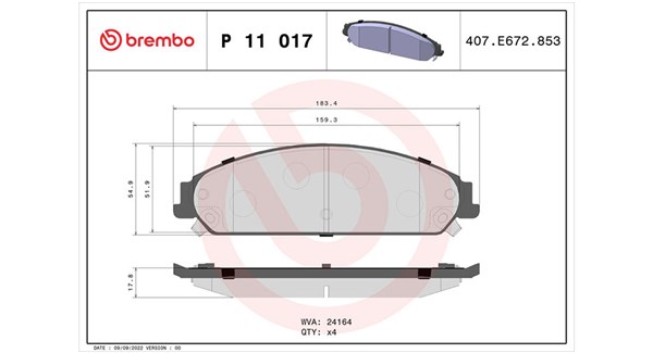 MAGNETI MARELLI Bremseklodser 363700411017 for LANCIA CHRYSLER DODGE