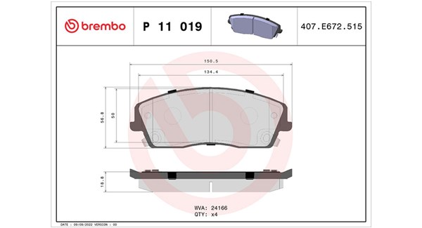 MAGNETI MARELLI Bremseklodser 363700411019 for CHRYSLER