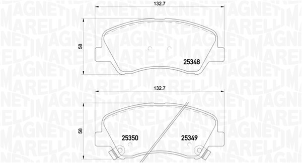MAGNETI MARELLI Bremseklodser 363700418025 for GEELY HYUNDAI KIA HYUNDAI (BEIJING) KIA (DYK) EMGRAND