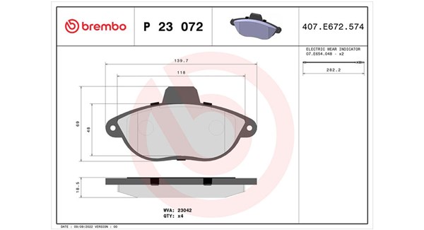 MAGNETI MARELLI Bremseklodser 363700423072 for PEUGEOT FIAT ALFA ROMEO