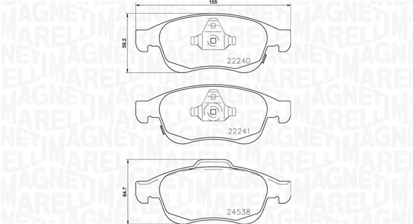 MAGNETI MARELLI Bremseklodser 363700423165 for FIAT JEEP CHRYSLER