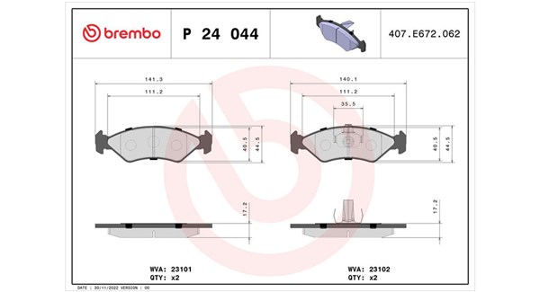 MAGNETI MARELLI Bremseklodser 363700424044 for FORD MITSUBISHI MAZDA