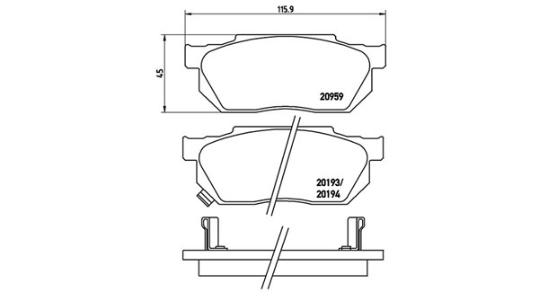 MAGNETI MARELLI Bremseklodser 363700428008 for HONDA NISSAN SUBARU