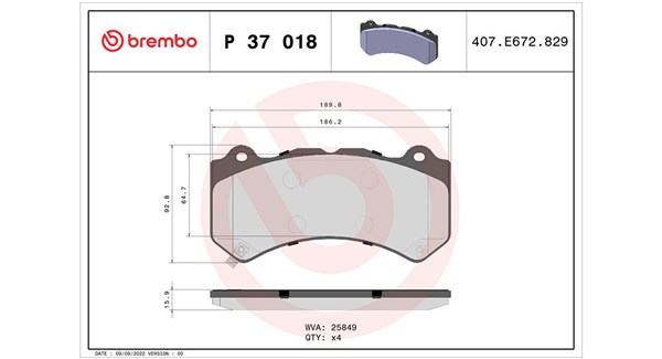 MAGNETI MARELLI Bremseklodser 363700437018 for CADILLAC BYD CHRYSLER DODGE NISSAN JEEP