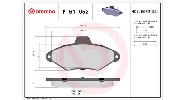 MAGNETI MARELLI Bremseklodser 363700461052 for CITROËN PEUGEOT