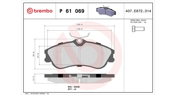 MAGNETI MARELLI Bremseklodser 363700461069 for PEUGEOT