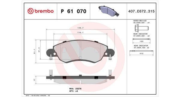 MAGNETI MARELLI Bremseklodser 363700461070 for CITROËN