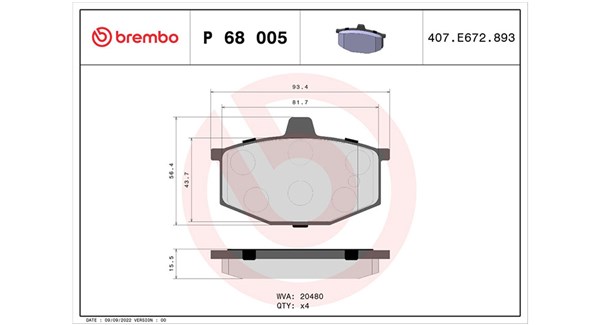 MAGNETI MARELLI Bremseklodser 363700468005 for RENAULT