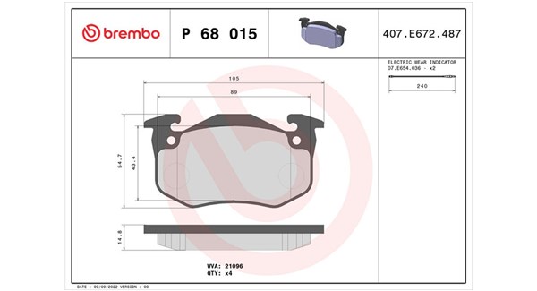 MAGNETI MARELLI Bremseklodser 363700468015 for RENAULT