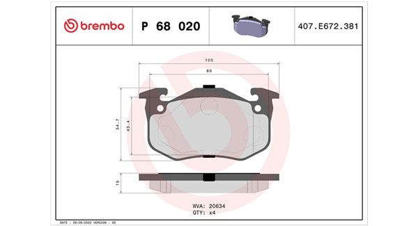 MAGNETI MARELLI Bremseklodser 363700468020 for RENAULT
