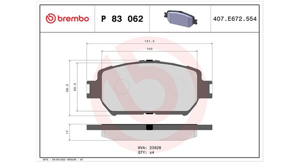 MAGNETI MARELLI Bremseklodser 363700483062 for SATURN