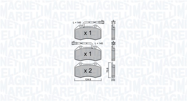 MAGNETI MARELLI Bremseklodser 363916061157 for ABARTH ALFA ROMEO