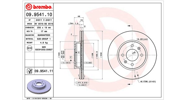 MAGNETI MARELLI Bremseskive 360406005100 256mm 19mm for HYUNDAI