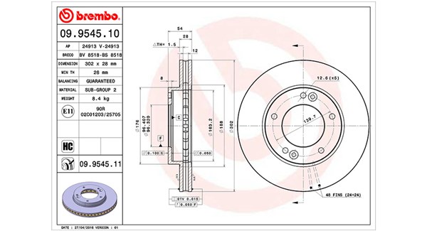 MAGNETI MARELLI Bremseskive 360406005600 ventileret 302mm 28mm for KIA