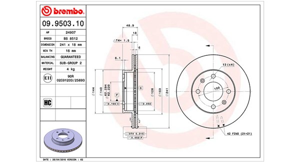 MAGNETI MARELLI Bremseskive 360406005500 ventileret 241mm 18mm for HYUNDAI KIA