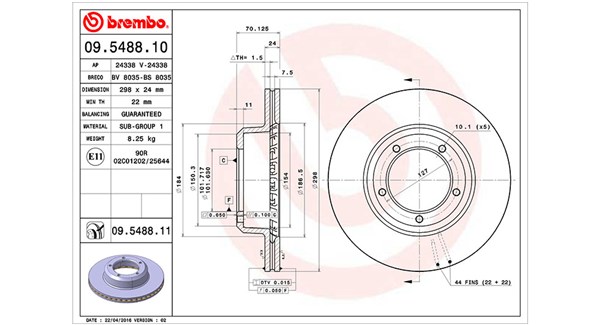 MAGNETI MARELLI Bremseskive 360406014400 298mm 24mm for LAND ROVER
