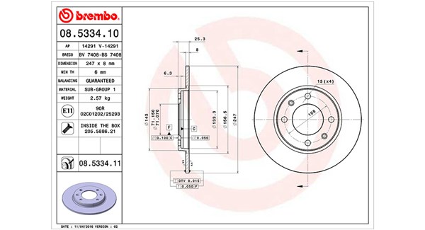 MAGNETI MARELLI Bremseskive 360406018300 247mm 8mm for CITROËN PEUGEOT