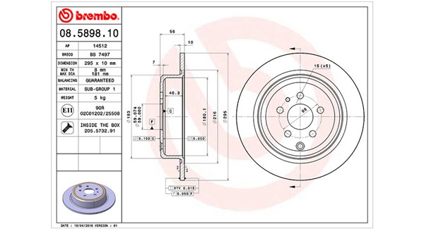 MAGNETI MARELLI Bremseskive 360406022400 295mm 10mm for FIAT PEUGEOT LANCIA