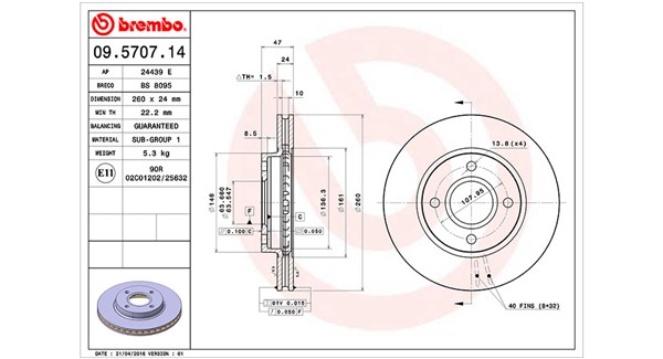 MAGNETI MARELLI Bremseskive 360406025300 260mm 24mm for FORD MERCURY FORD USA