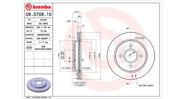 MAGNETI MARELLI Bremseskive 360406025400 253mm 20mm for FORD MERCURY