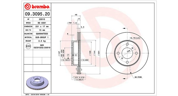MAGNETI MARELLI Bremseskive 360406027300 231mm 17mm for SUZUKI