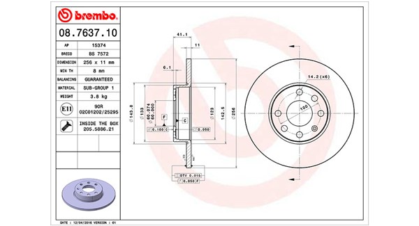 MAGNETI MARELLI Bremseskive 360406038600 256mm 11mm for OPEL VAUXHALL