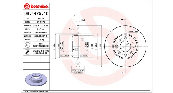 MAGNETI MARELLI Bremseskive 360406037200 236mm 13mm for GENERAL MOTORS PONTIAC OPEL