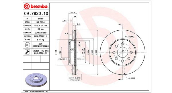 MAGNETI MARELLI Bremseskive 360406039100 256mm 24mm for DAEWOO