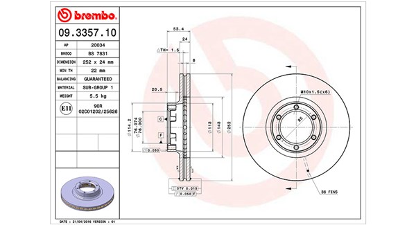 MAGNETI MARELLI Bremseskive 360406041900 252mm 24mm for RENAULT VAUXHALL