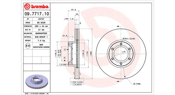 MAGNETI MARELLI Bremseskive 360406044200 280mm 24mm for VAUXHALL RENAULT