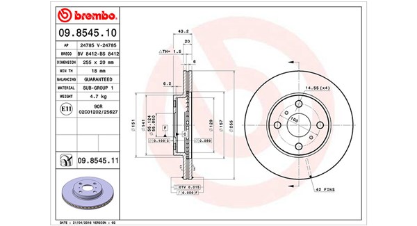 MAGNETI MARELLI Bremseskive 360406046600 255mm 20mm for TOYOTA TOYOTA (FAW)