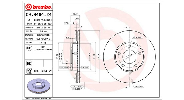MAGNETI MARELLI Bremseskive 360406056700 ventileret 278mm 25mm for MAZDA MAZDA (CHANGAN)