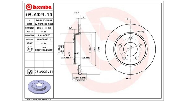 MAGNETI MARELLI Bremseskive 360406060100 265mm 11mm for MAZDA MAZDA (CHANGAN)