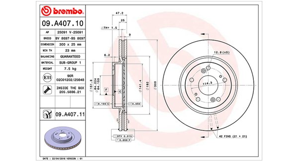 MAGNETI MARELLI Bremseskive 360406063800 300mm 25mm for HONDA ACURA