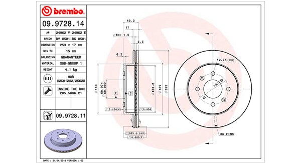 MAGNETI MARELLI Bremseskive 360406074000 253mm 17mm for OPEL VAUXHALL SUZUKI