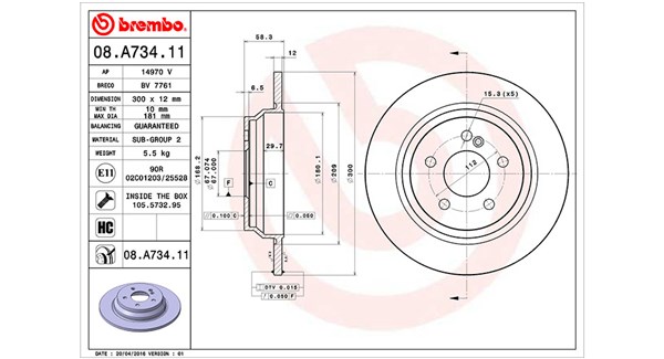 MAGNETI MARELLI Bremseskive 360406077000 fuld 300mm 12mm for MERCEDES-BENZ