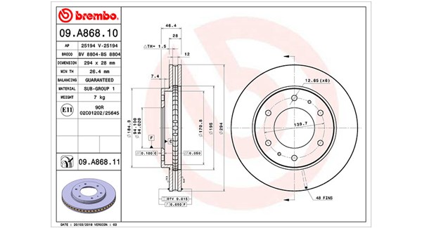 MAGNETI MARELLI Bremseskive 360406079500 294mm 28mm for FIAT MITSUBISHI